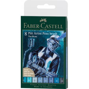 Tegnepennesett - Faber-Castell - Pitt Artist - Bl - 8 penner (5F)