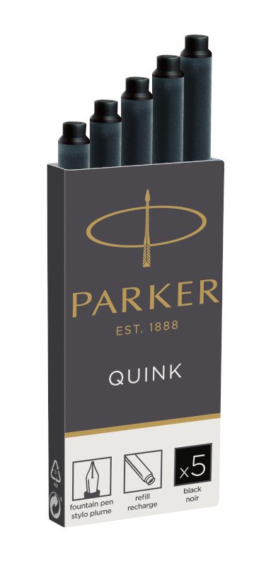 Blækpatron Parker - Sort 5-pak - Kuglepenne, Penne, Penne, kridt & tusch
