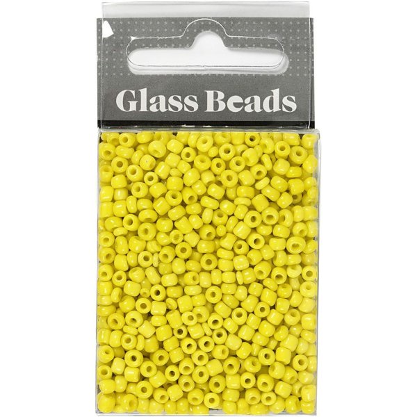Rocailleperler 3 mm Gul 25 g Rocailleperler 3 mm Gul 25 g