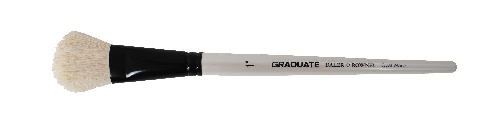 Akrylpensel Graduate Vit Gethår Oval Wash - 1 - Akrylpenslar & oljepenslar, Penslar
