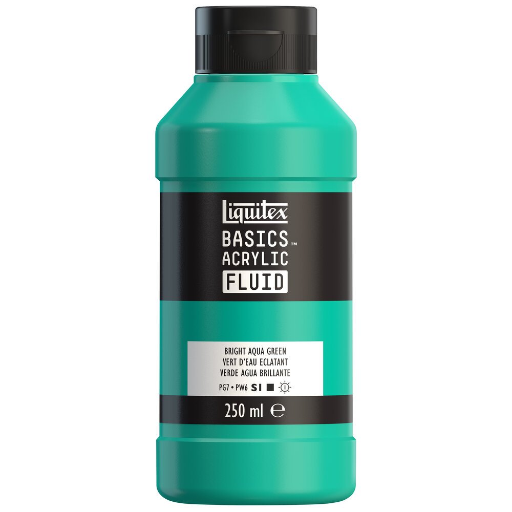 Akrylfärg - Liquitex Basics Fluid - 250ml - Bright Aqua Green - Akrylfärger, Konstnärsfärger
