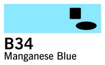 Copic Sketch - B34 - Manganese blue - Copic Sketch, Copic-penne, Markers, Penne, Penne, kridt & tusch