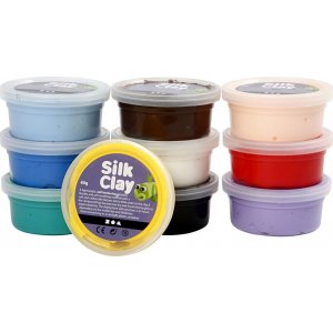 Silk Clay - blandede farger - Basic 1 - 10 x 40 g