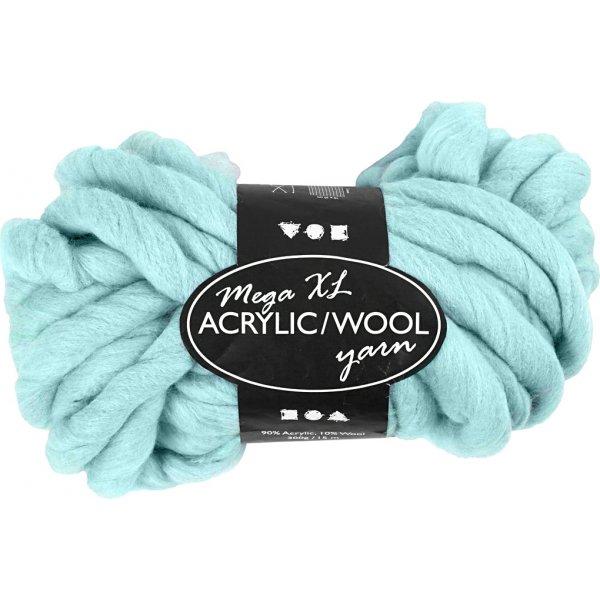 XL Akrylgarn med Ull - 300 g - Turkos XL Akrylgarn med Ull - 300 g - Turkos