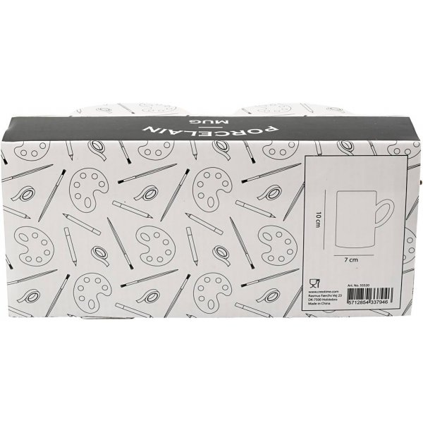 Muggar - vit - H10 cm - Ø7,4 cm - 2 st Muggar - vit - H10 cm - Ø7,4 cm - 2 st
