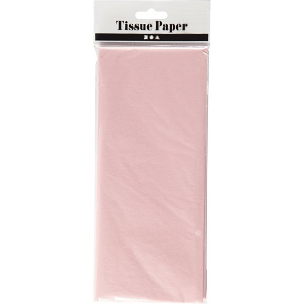 Silkespapper - ljusrosa - 50 x 70 cm - 14 g -10 ark Silkespapper - ljusrosa - 50 x 70 cm - 14 g -10 ark