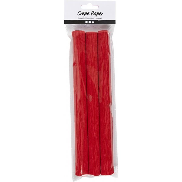 Kräppapper - röd - 3 ark Kräppapper - röd - 3 ark