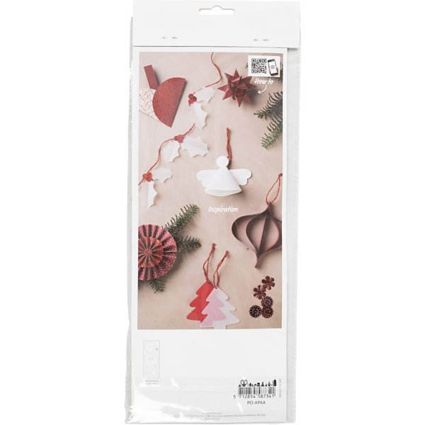 Kreativt set - pappersklippning - röd - cream Kreativt set - pappersklippning - röd - cream