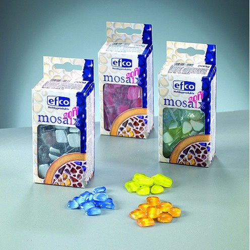 MosaixSoft - glasmosaik 8 - 25 mm - ljusgrn 200 g ~ 140 st.