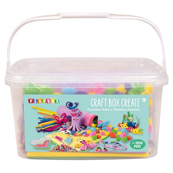 Pysselbox Skapa med pärlor, pompoms och piprensare Pysselbox Skapa med pärlor, pompoms och piprensare