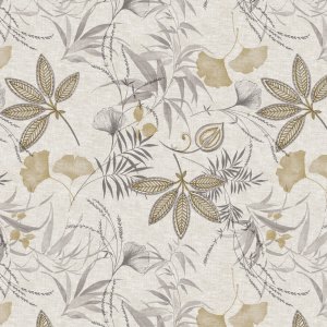 Vaxduk med Ginko motiv - Beige