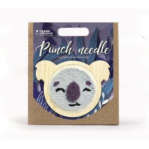 Punch needle-kit med djurhuvudram 15 cm Punch needle-kit med djurhuvudram 15 cm