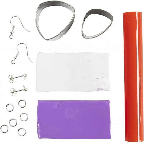Mini DIY Kit Smycken, ljuslila, Marmorerade örhängen Mini DIY Kit Smycken, ljuslila, Marmorerade örhängen