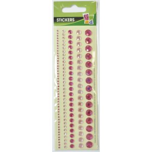5 självhäftande strassremsor rosa 8 mm 5 självhäftande strassremsor rosa 8 mm