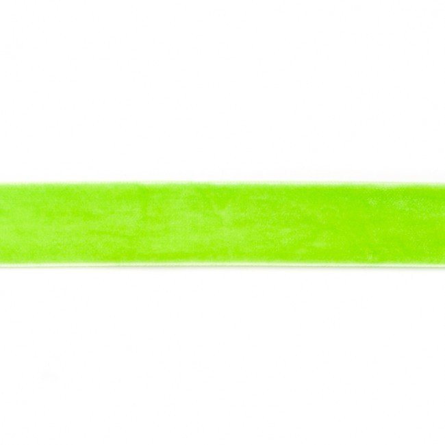 Dekorbånd - Fløjl 25 mm - Lime - Dekorationsbånd - Øvrige, Bånd & dekorationsbånd, Tekstilbånd & snor