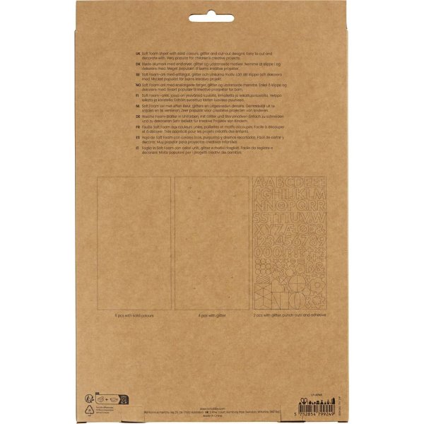 Dekorative gummiark Mykt skum Julefarger 14x25 cm 12 ark Dekorative gummiark Mykt skum Julefarger 14x25 cm 12 ark