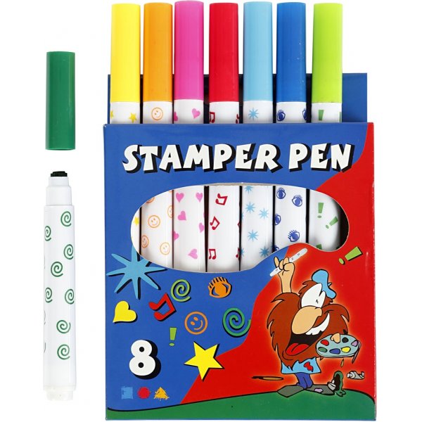 Stämpeltusch - mixade färger - 8 st Stämpeltusch - mixade färger - 8 st