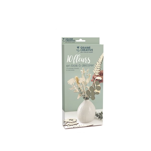 Set med 10 plywoodblommor, ca 24 cm, 4 mm tjocka Set med 10 plywoodblommor, ca 24 cm, 4 mm tjocka