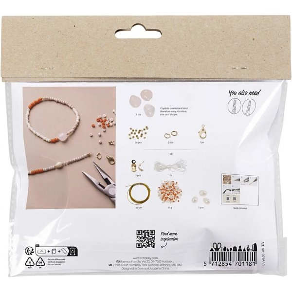 Mini DIY Kit Smycken, Halsband och armband i rosenkvarts Mini DIY Kit Smycken, Halsband och armband i rosenkvarts