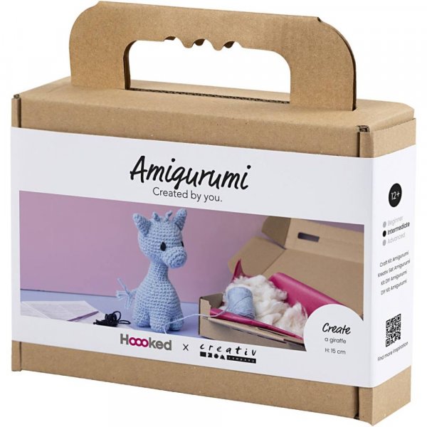DIY-s�t amigurumi giraf lysebl� - 1 pakke.