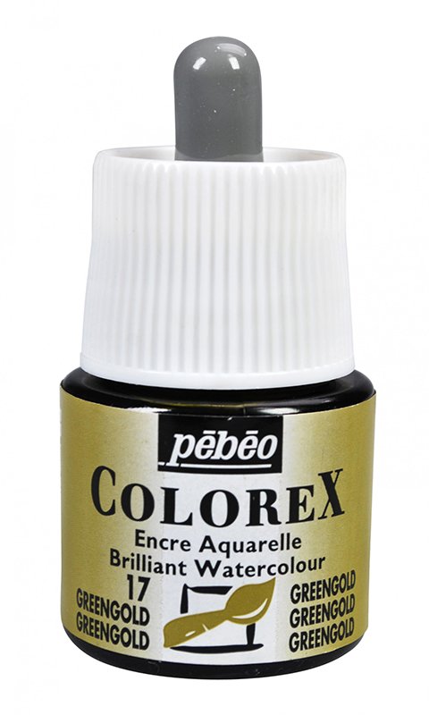 Tusch - Pebeo Colorex - Grønt guld - Tusch & Blæk, Kunstnerfarver