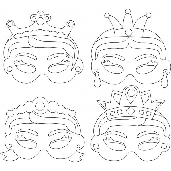 Pappersmasker prinsessor 12 st Pappersmasker prinsessor 12 st
