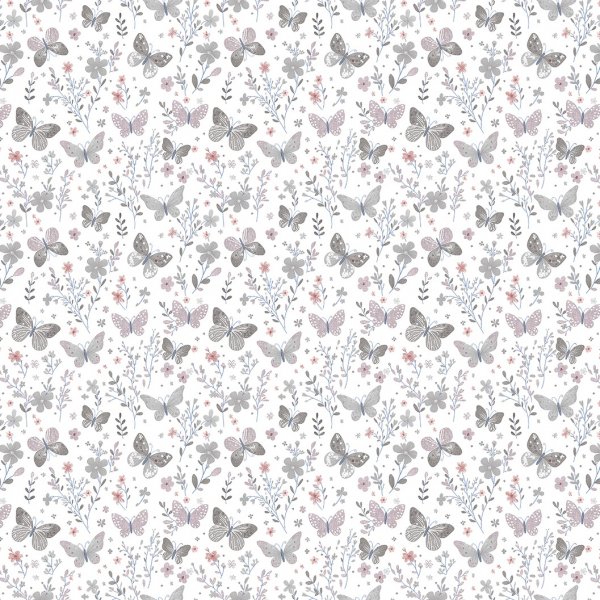 Vaxduk med fj�ril motiv - Gr�