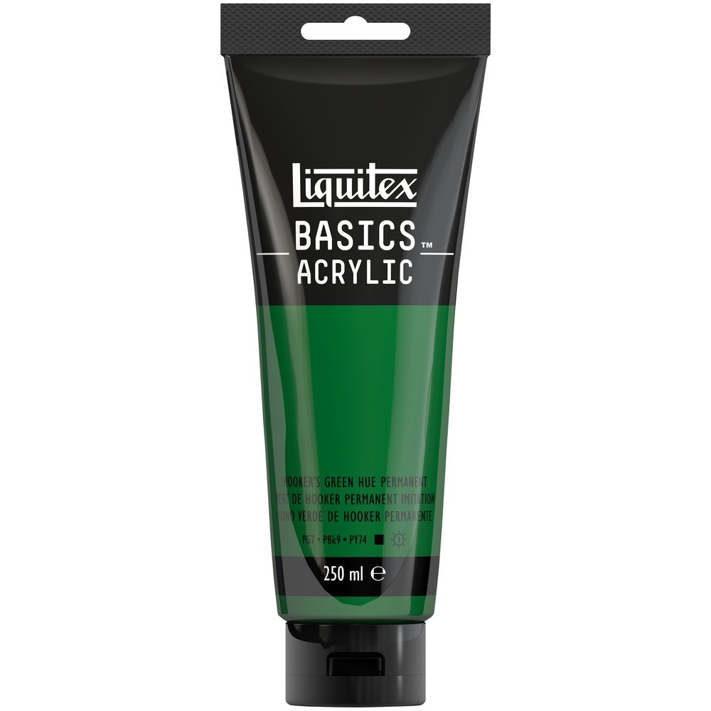 Akrylfärg - Liquitex Basics - 250ml - Hooker’S Green Hue Permanent - Akrylfärger, Konstnärsfärger