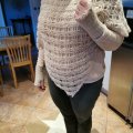Kundbild DROPS Brushed Alpaca Silk garn - 25g - Natur (01): Poncho med handleds värmare