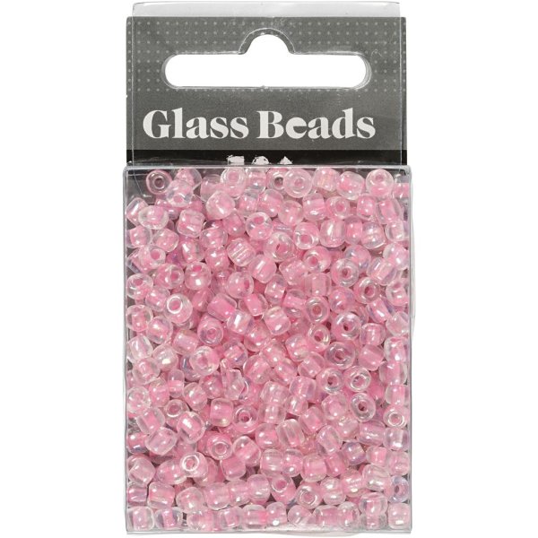 Rocaillepärlor 4 mm Rosa kärna 25 g Rocaillepärlor 4 mm Rosa kärna 25 g