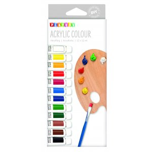 Akrylf�rg set olika f�rger - 12 x 12 ml