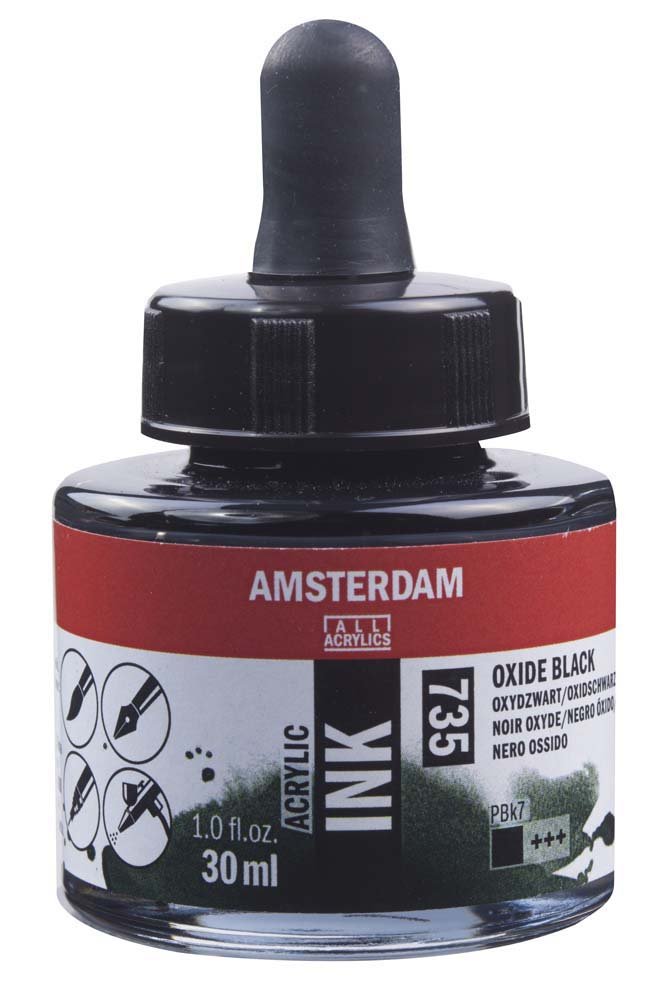 Akrylmarker Amsterdam 30 ml - Oxide Black - Tusch & Blæk, Kunstnerfarver