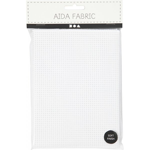 Aida broderiväv extra mjuk - vit - 50x50 cm, 35 rutor per 10 cm Aida broderiväv extra mjuk - vit - 50x50 cm, 35 rutor per 10 cm