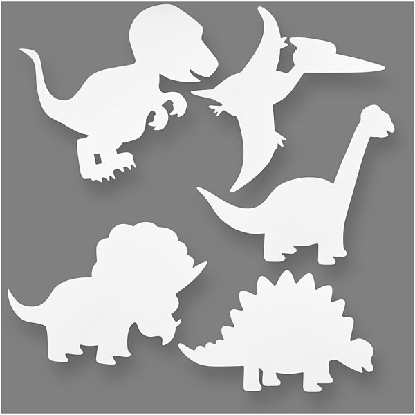 TeACH Me pappfigurer - Dinosaurer - hvite - 16 stk TeACH Me pappfigurer - Dinosaurer - hvite - 16 stk