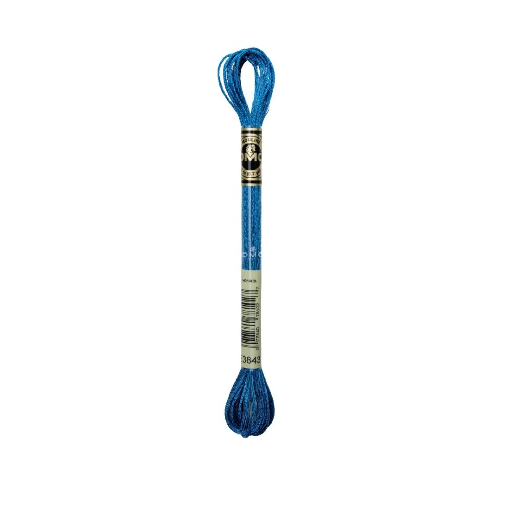 DMC Mouliné art. 317W Light Effects, E3843 Metallic Pool Blue - Moulinegarn, Garn, Sticka & virka