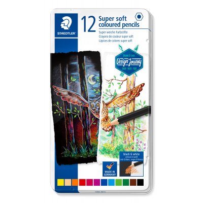 Design Journey Supermyke fargeblyanter i boks - 12 blyanter