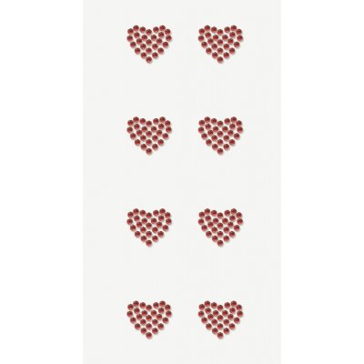Stickers med rhinsten - Hjerte - Rd
