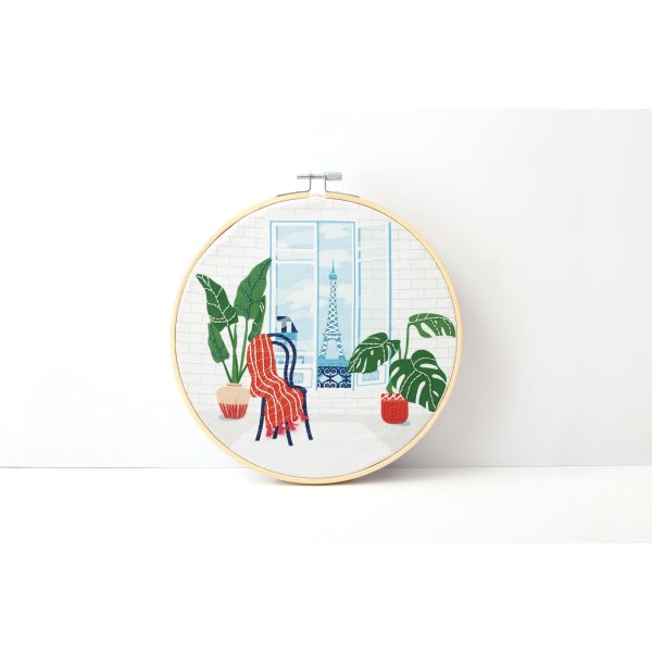 Broderikit Paris med ram 20 cm