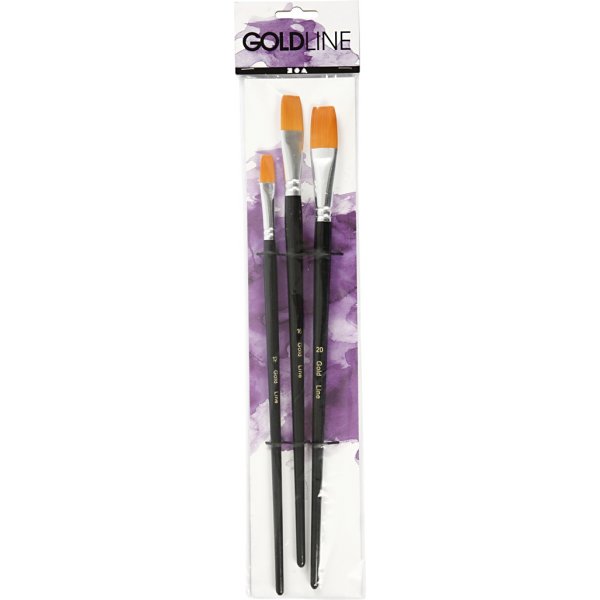 Gold Line-penslar - nr. 12+16+20 - platta - 3 st Gold Line-penslar - nr. 12+16+20 - platta - 3 st