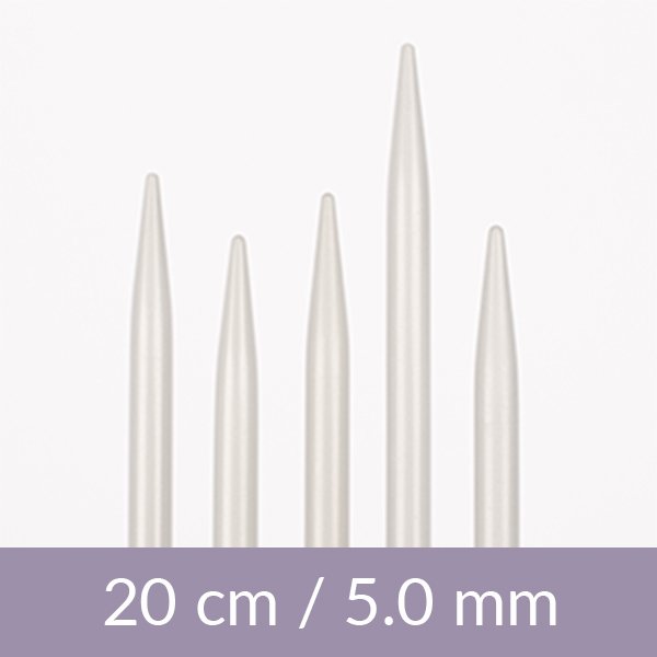 Doble hekler - aluminium - 20 cm 5,00 mm / 7,9 tommer US 8 - Strømpepinner, Strikkepinner, Strikking, Strikke, hekle, knyte & veve