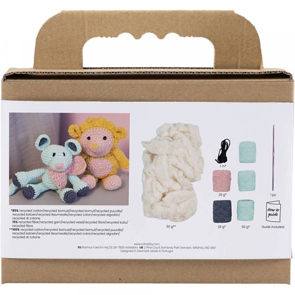 DIY kit amigurumi mus mynte - 1 pakke.