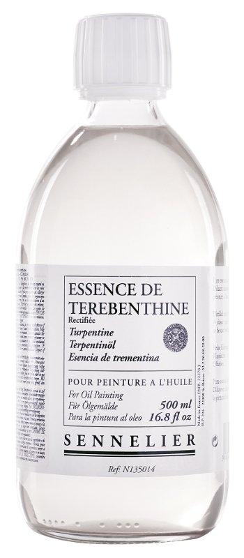 Oliemedium Sennelier 500 ml - Rectified Terpentine Spirits - Medium til oliemaling, Malermedium, Fernis og kunstner medier til kunstmaling