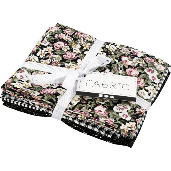 Patchworktyg - svart - 4 st Patchworktyg - svart - 4 st