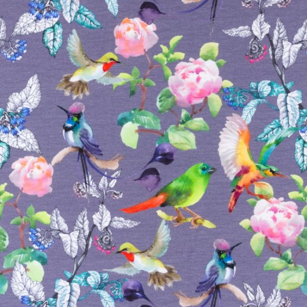 Mnstrad Trik 150 cm - Peony Birds Mrkgr
