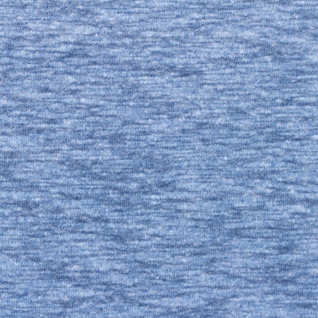 Jersey - Hørmønster - Denimblå - Ensfarvet strik, Strikstof, Stof