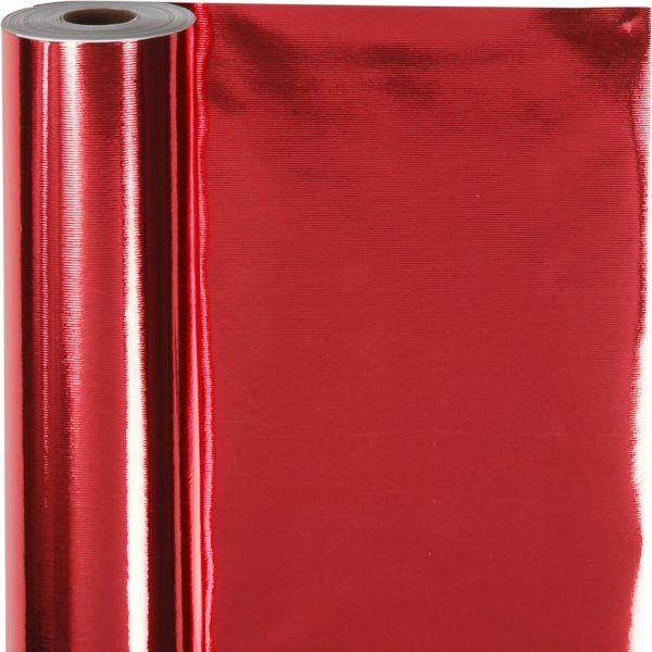 Presentpapper - metallic röd - 100 m Presentpapper - metallic röd - 100 m