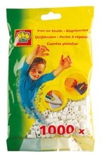 Perler Hvide 1000-pak - Rørperler, Perler & perleplader, Håndværk