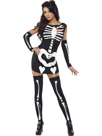 Sexigt skelett maskeraddrkt - Small