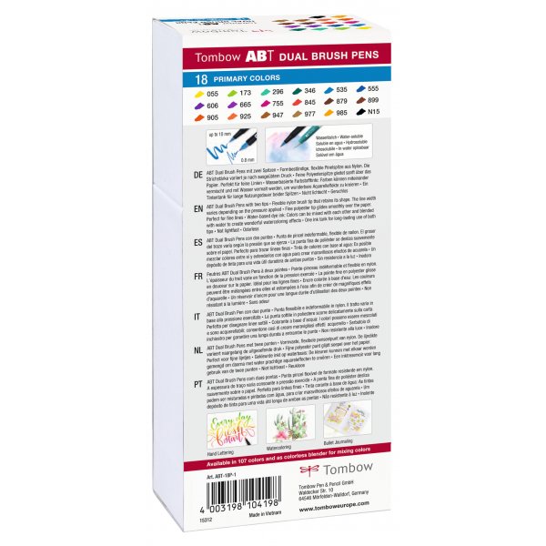Tombow ABT dobbeltbørstepen Basic 1 18-pak Tombow ABT dobbeltbørstepen Basic 1 18-pak