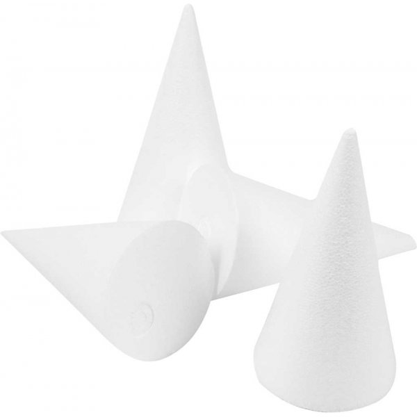 Käglor av frigolit - vit - Ø6 cm - 25 st Käglor av frigolit - vit - Ø6 cm - 25 st